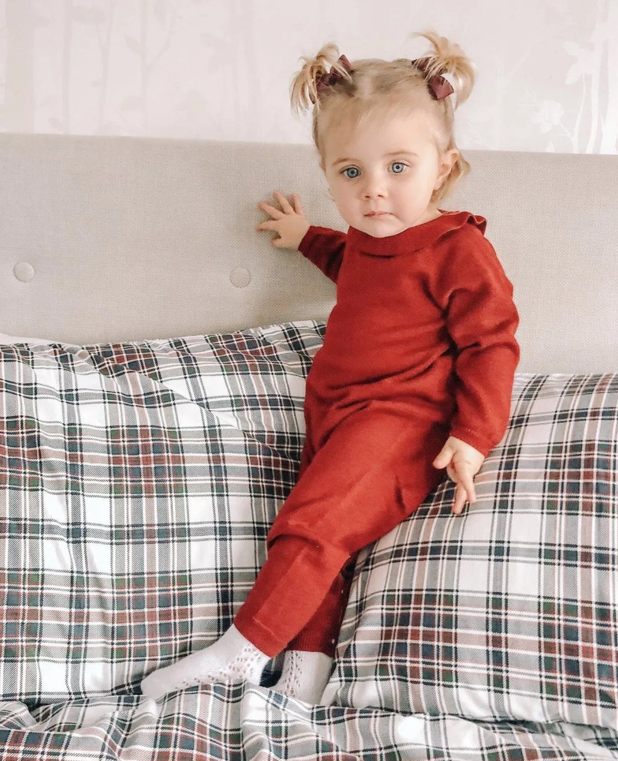 Knitted Ruffle Collar Romper