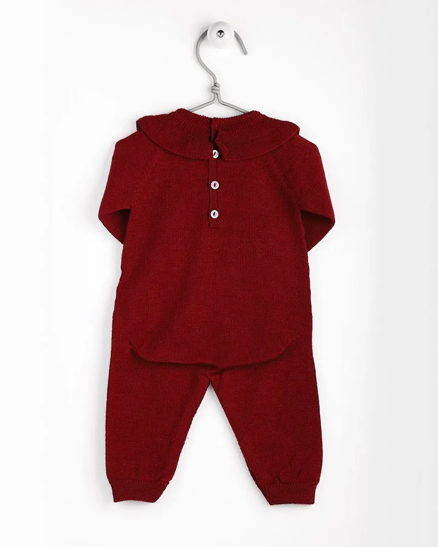 Knitted Ruffle Collar Romper