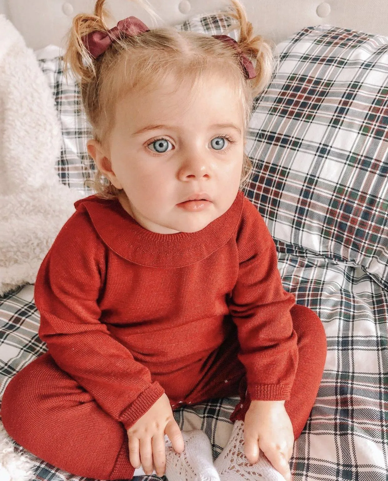 Knitted Ruffle Collar Romper