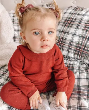 Knitted Ruffle Collar Romper