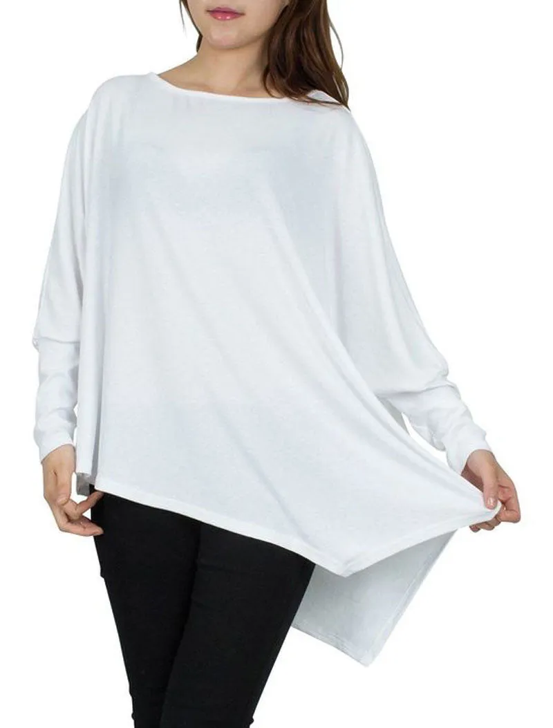 Large size irregular long blouses and shirts women batwing sleeve casual loose tops big size fashion