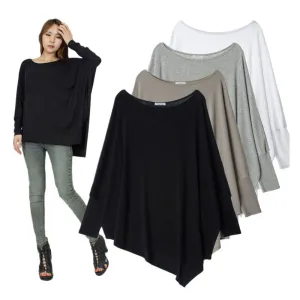Large size irregular long blouses and shirts women batwing sleeve casual loose tops big size fashion