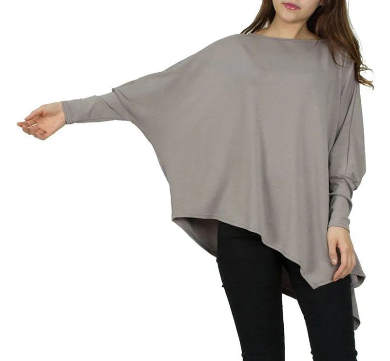 Large size irregular long blouses and shirts women batwing sleeve casual loose tops big size fashion
