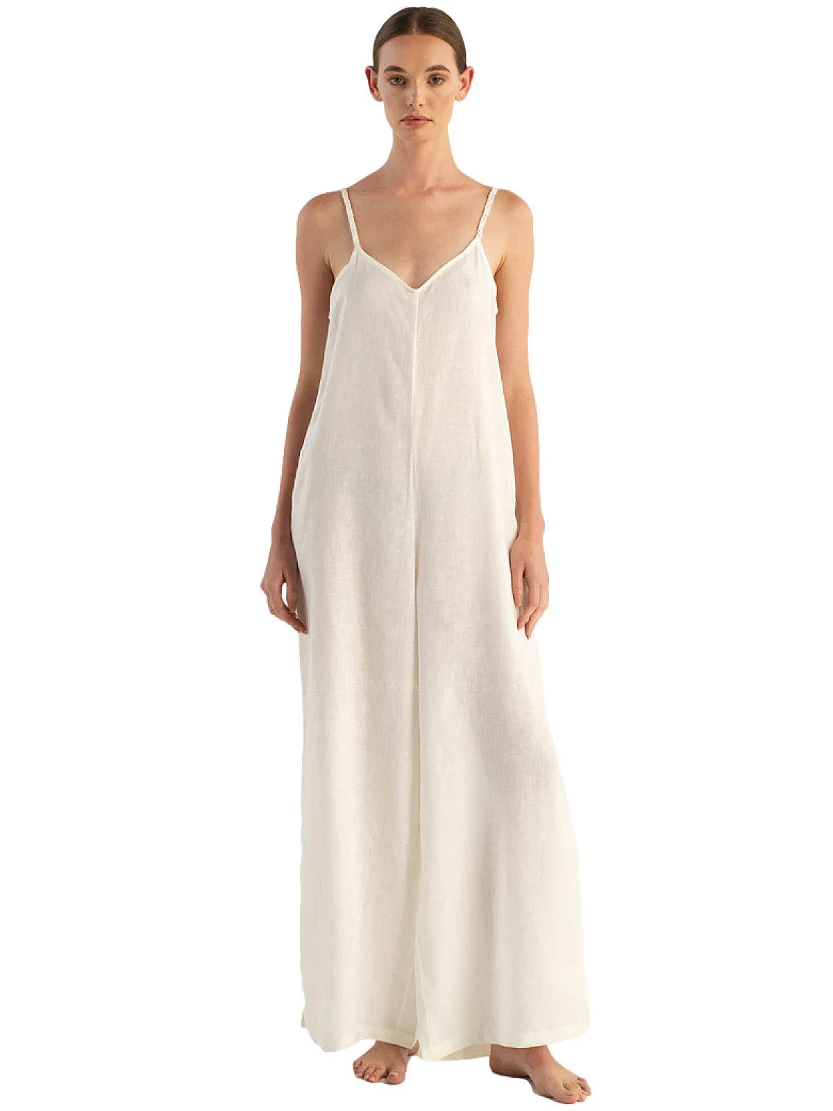 Larissa Ivory Linen Jumpsuit ::RET