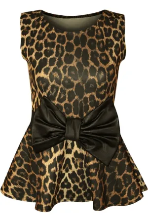 Leopard Animal Print Peplum Top