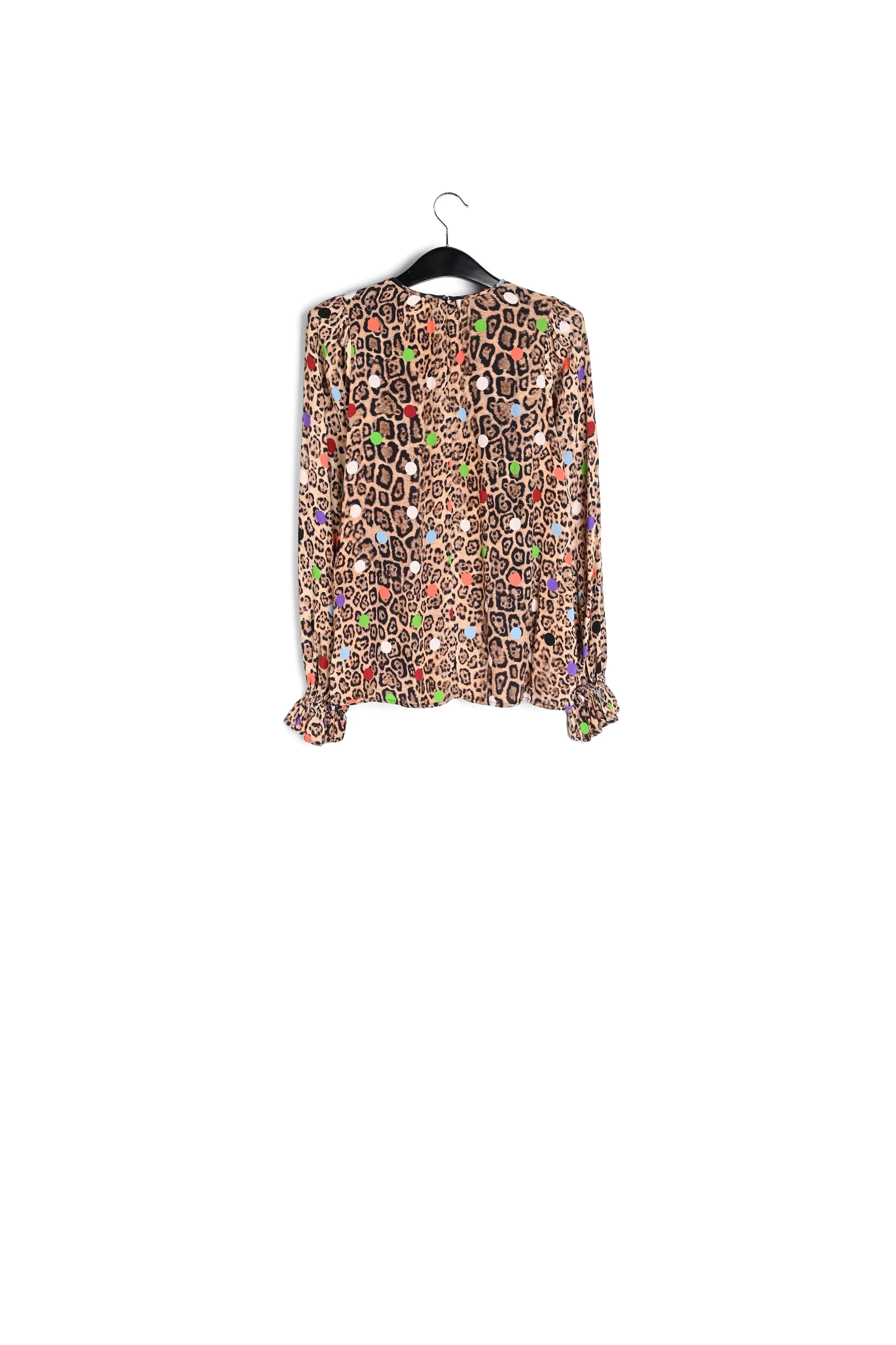 Leopard print and dots loose-fit top
