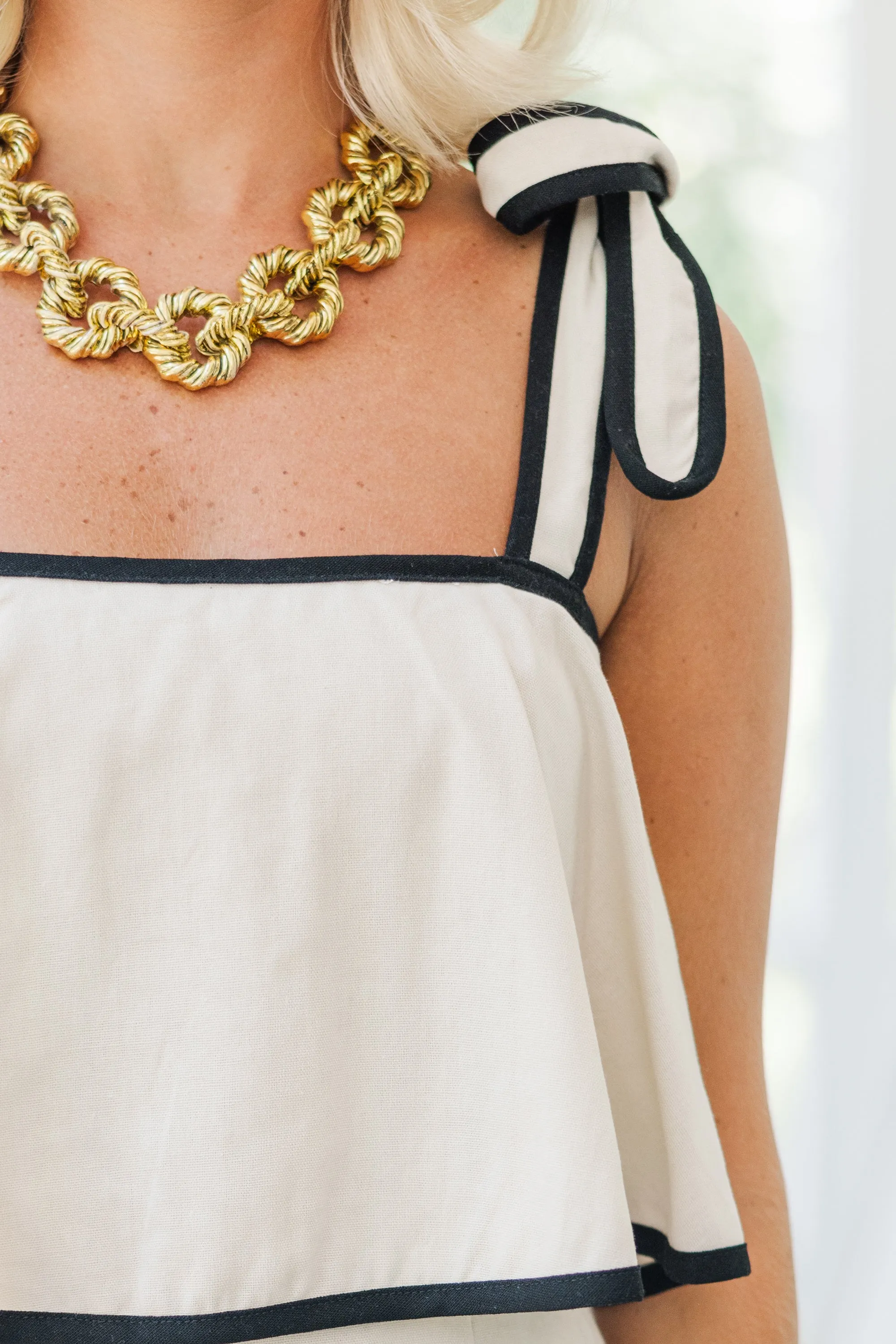 Let It Be Oatmeal Linen Romper