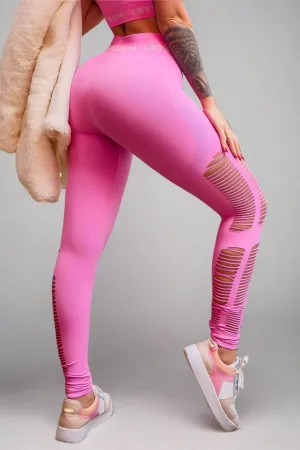 Let's Gym Pink Seamless Slice Legging