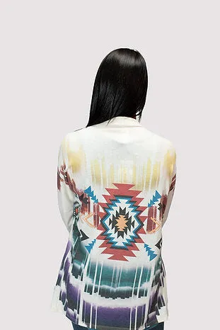 Liberty Wear Collection Cardigan: Bold Watercolor Design
