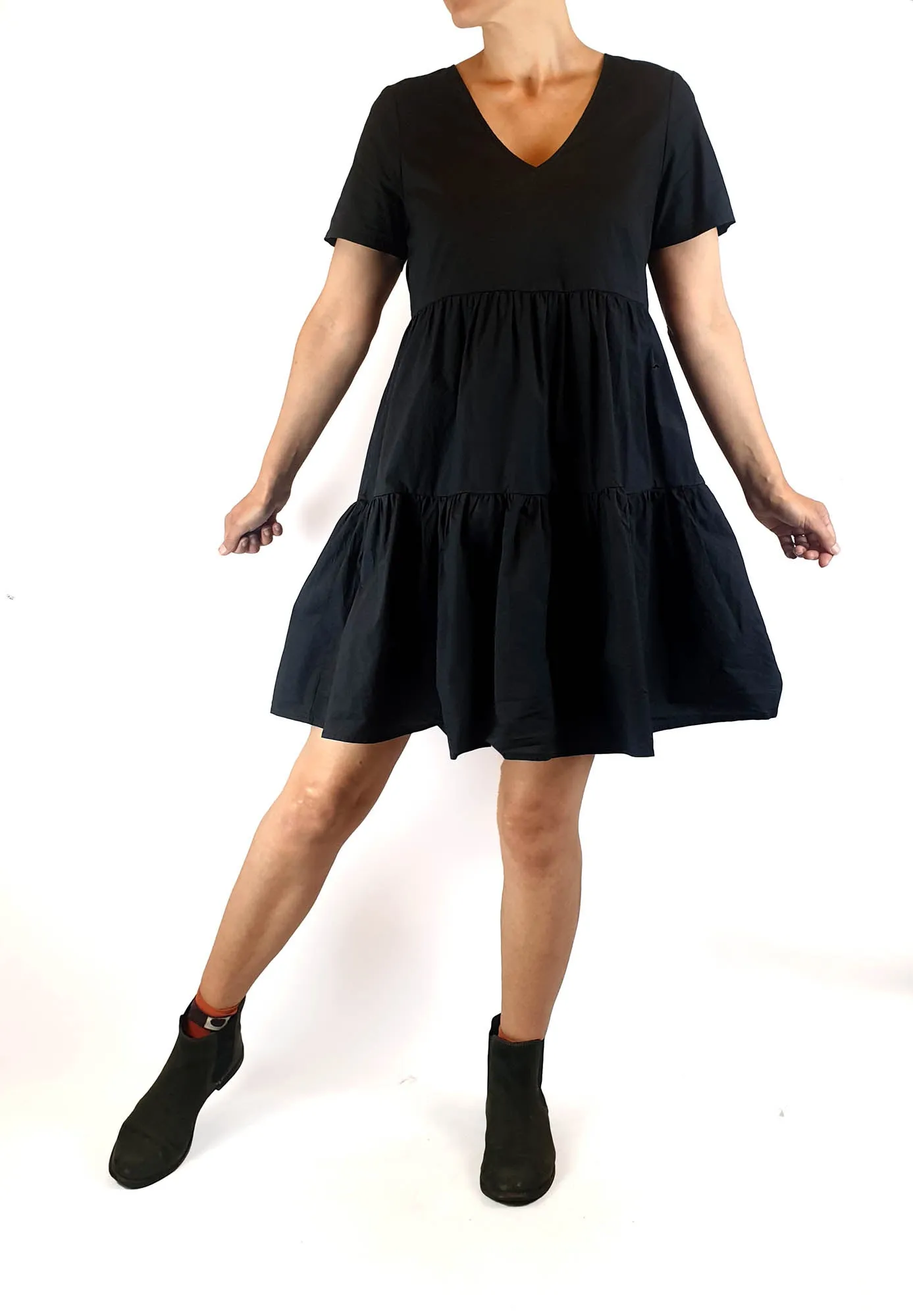 Little Party Dress black cotton oversize dress size 8