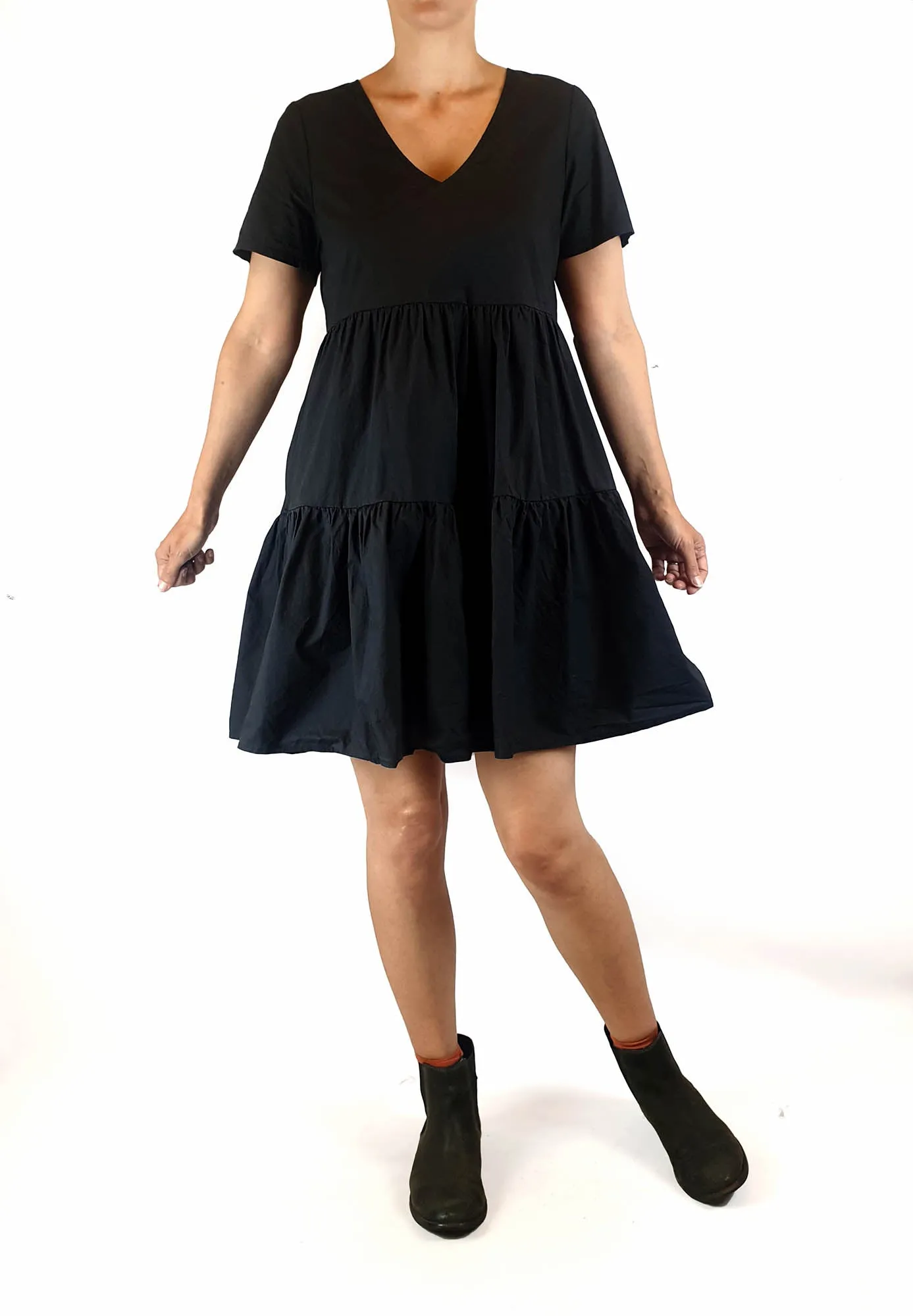 Little Party Dress black cotton oversize dress size 8