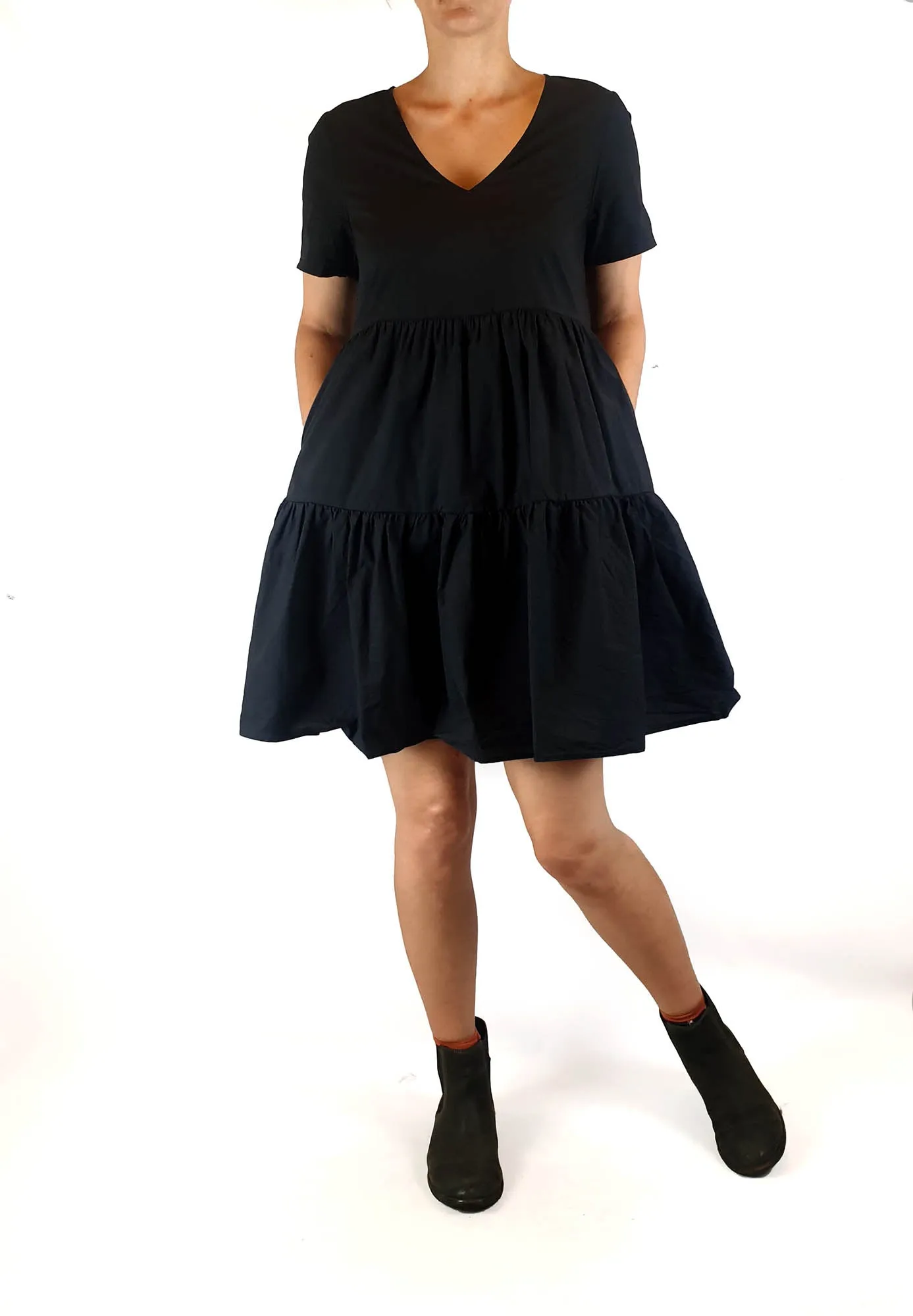Little Party Dress black cotton oversize dress size 8