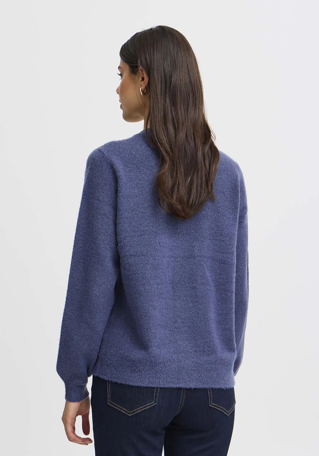 Long Sleeve Knit Cardigan - Vintage Indigo Melange