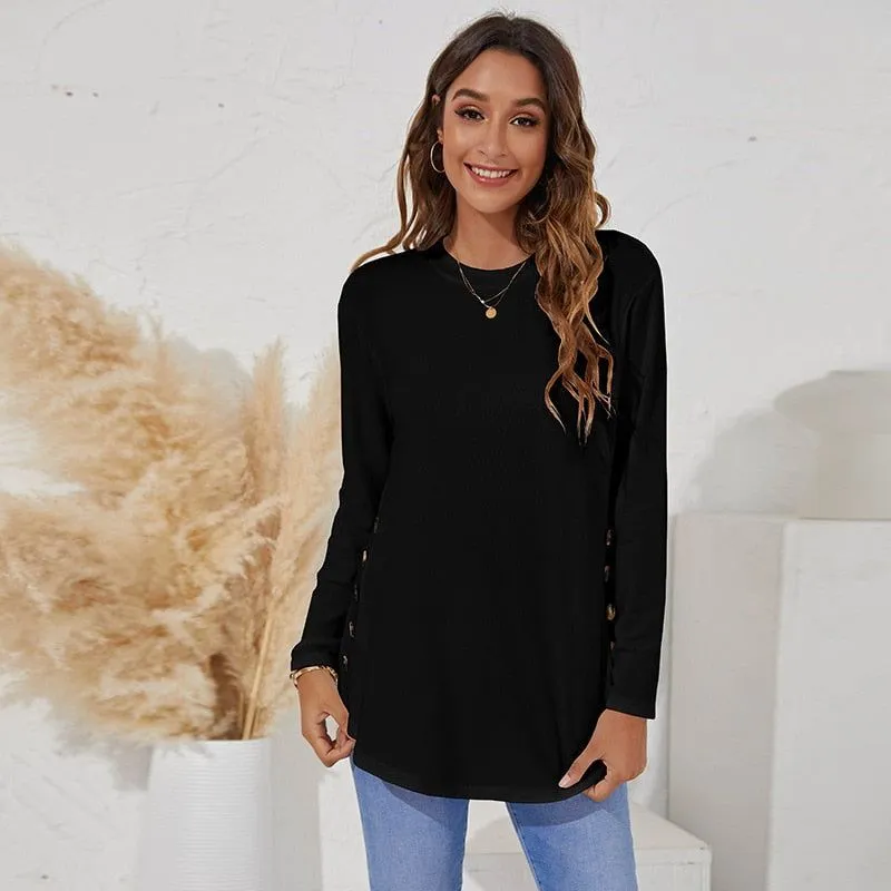 Loose Maternity Blouse Long Sleeve T-Shirt Tees Spring Autumn Casual Female Women's Clothing O-Neck Pullover Shirt Top Plus Size