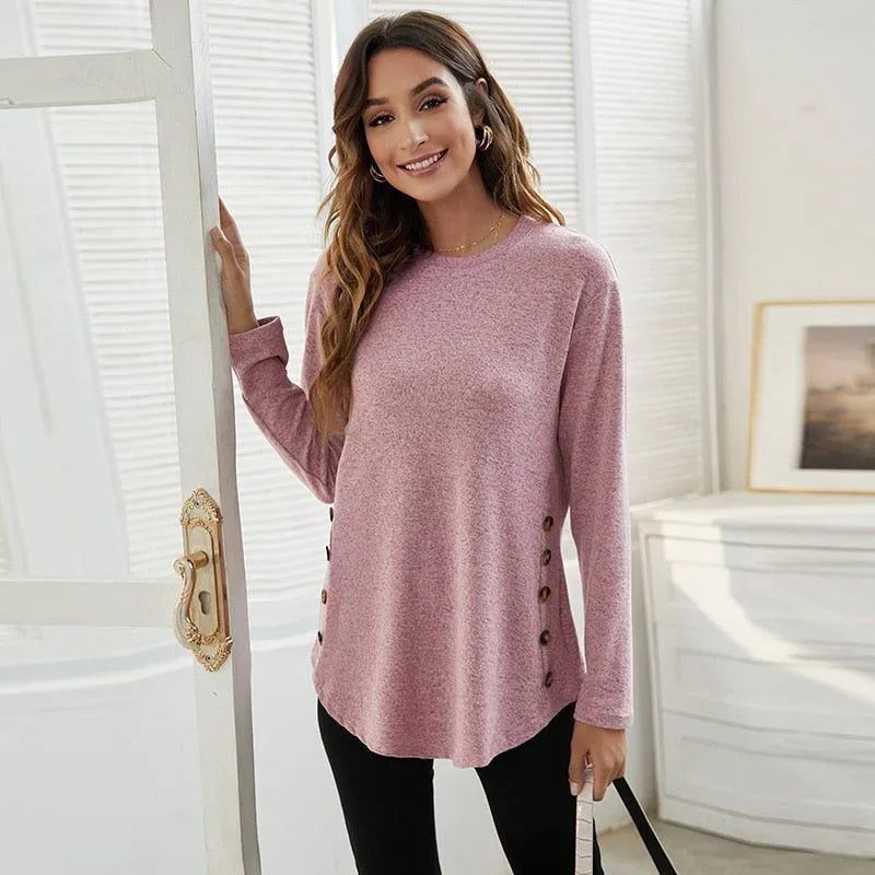 Loose Maternity Blouse Long Sleeve T-Shirt Tees Spring Autumn Casual Female Women's Clothing O-Neck Pullover Shirt Top Plus Size