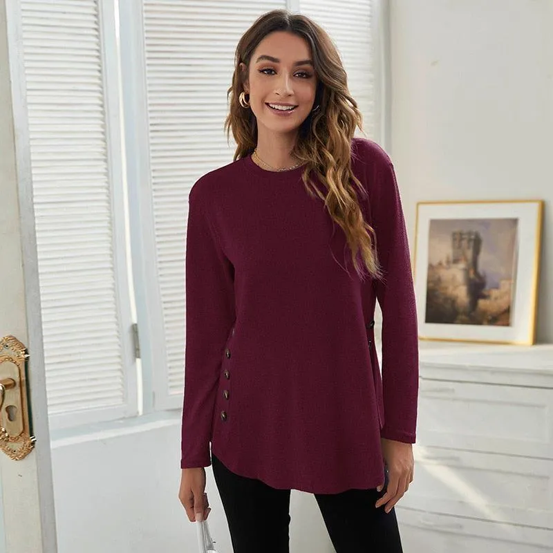 Loose Maternity Blouse Long Sleeve T-Shirt Tees Spring Autumn Casual Female Women's Clothing O-Neck Pullover Shirt Top Plus Size