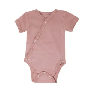 Lovedbaby - Short Sleeve Kimono Bodysuit - Mauve