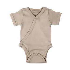 Lovedbaby - Short Sleeve Kimono Bodysuit - Oatmeal