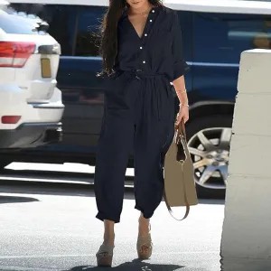 Luciana – Luxurious Loose-Fit Wool Jumpsuit for Women