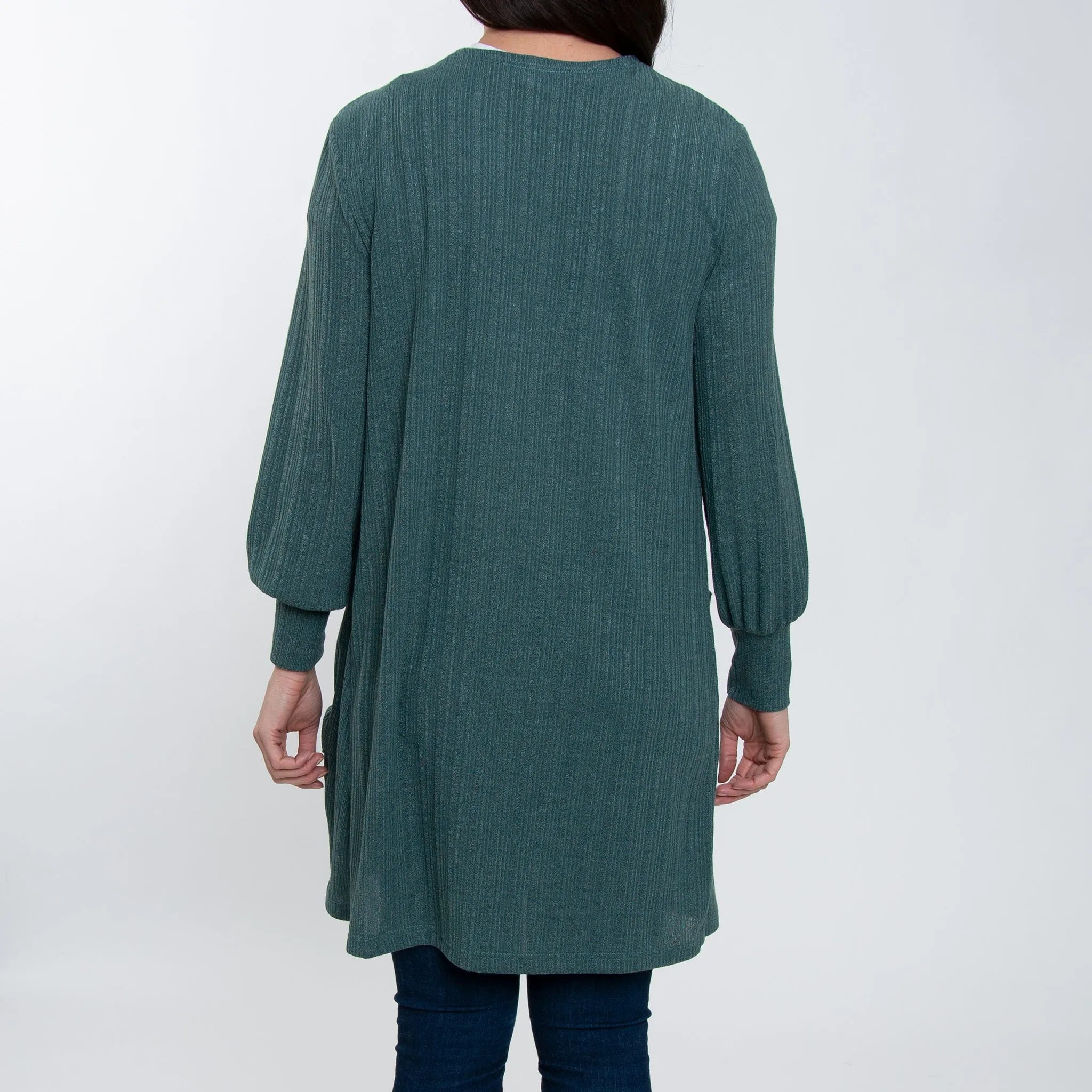 Maxx Bishop Sleeve Ribbed Cardigan