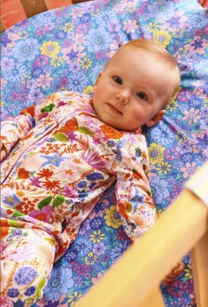 Meandering Meadow Organic LS Zip Romper