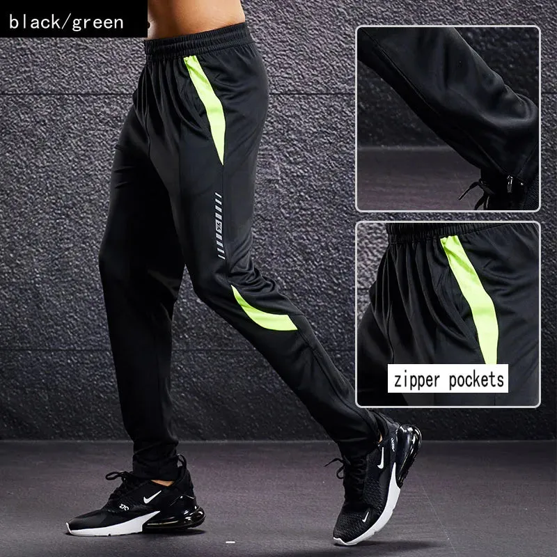 Men's Sport Pants - Running Pants With Zipper Pockets, Soccer Training Jogging Sports Trousers, Fitness Football Leggings Sweatpants