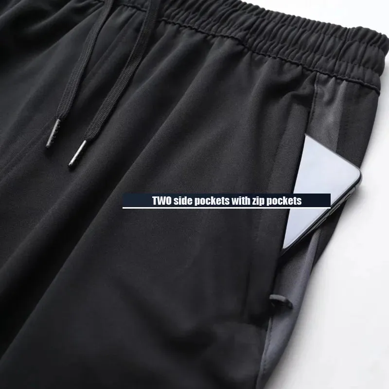 Men's Sport Pants - Running Pants With Zipper Pockets, Soccer Training Jogging Sports Trousers, Fitness Football Leggings Sweatpants