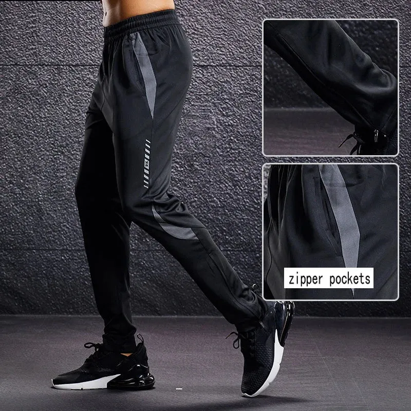Men's Sport Pants - Running Pants With Zipper Pockets, Soccer Training Jogging Sports Trousers, Fitness Football Leggings Sweatpants