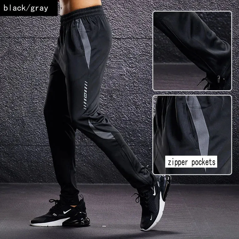 Men's Sport Pants - Running Pants With Zipper Pockets, Soccer Training Jogging Sports Trousers, Fitness Football Leggings Sweatpants