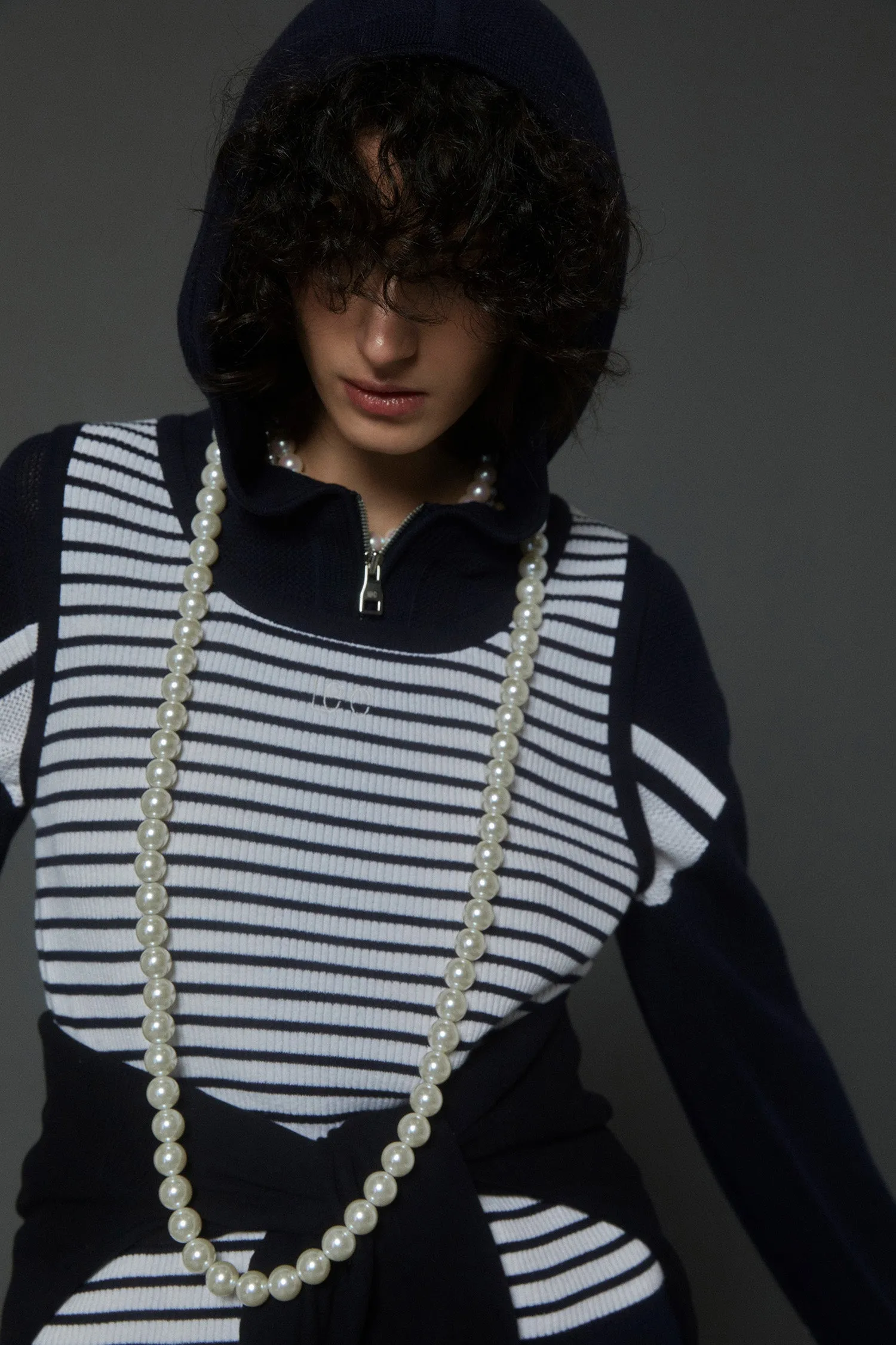 Mesh Hooded Cardigan