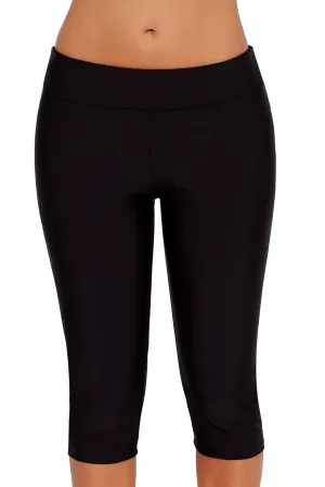 Mid Waist Crop Swim Leggings