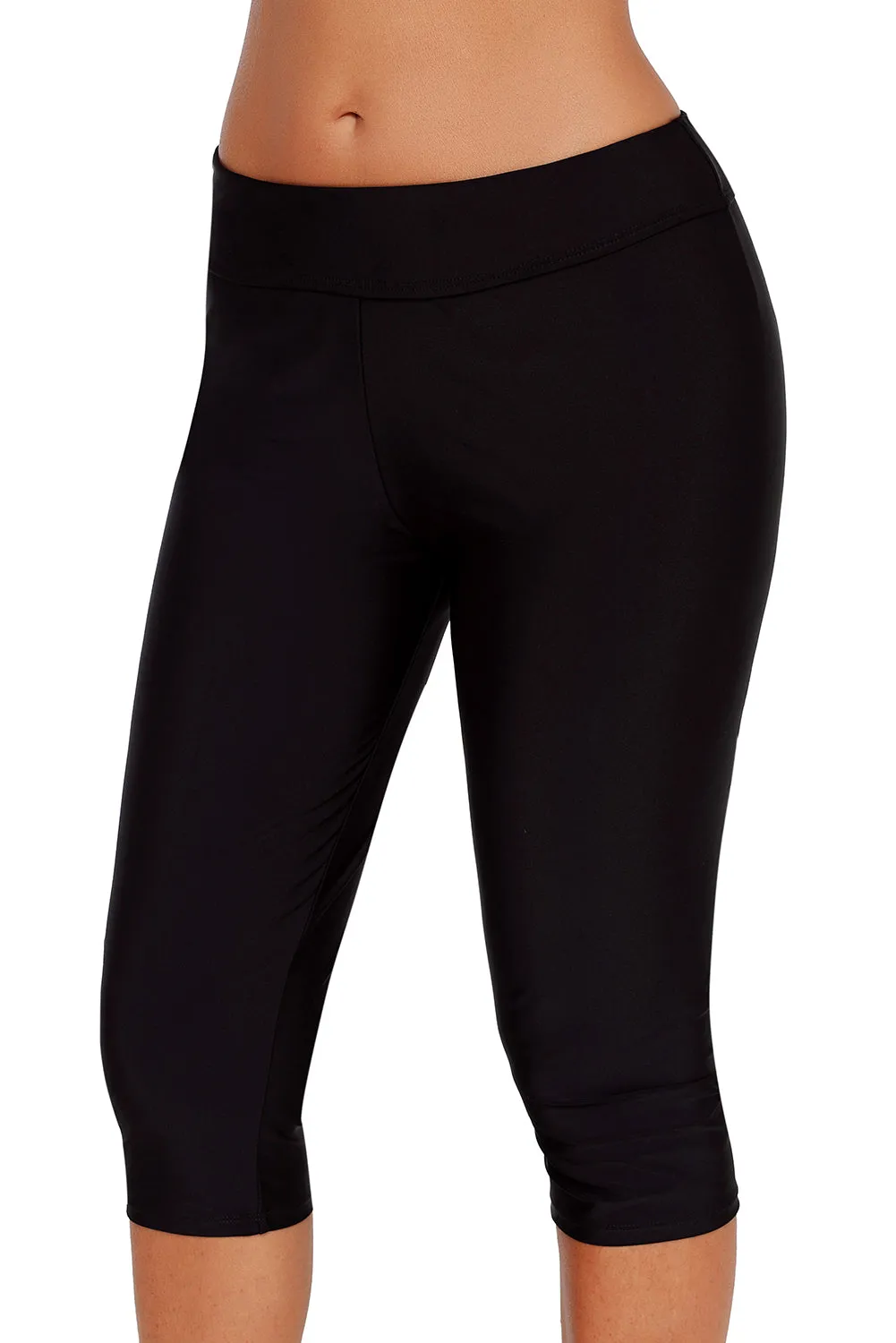 Mid Waist Crop Swim Leggings