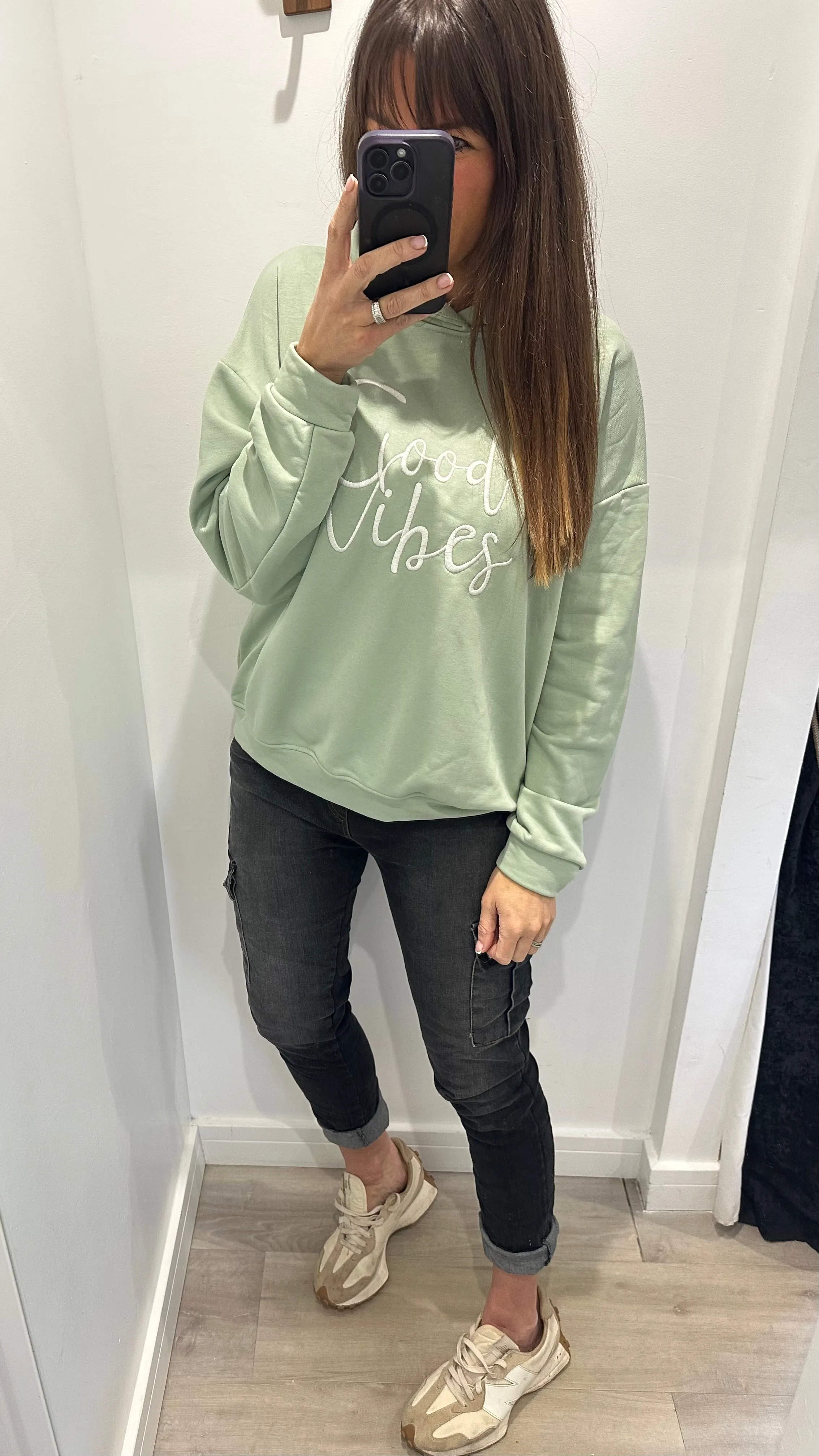 MINT GREEN GOOD VIBES HOODIE