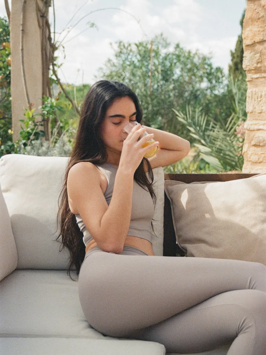 MIRA LEGGINGS - Greige Ribbed