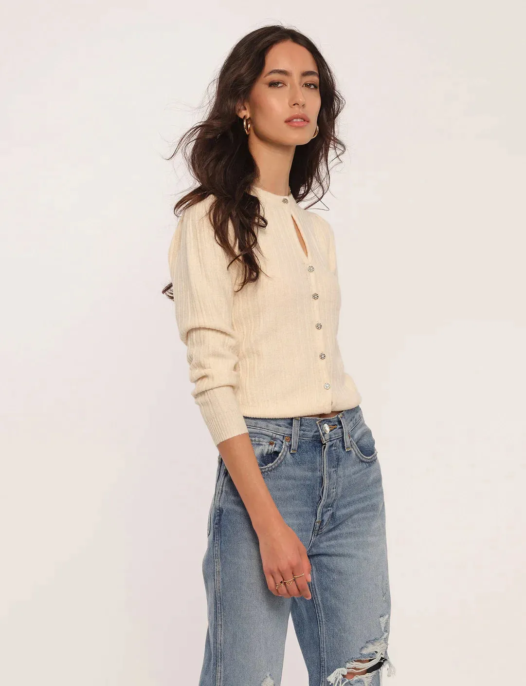 MISFIT ITEM - The Reed Cardi by Heartloom - Ivory // Size L