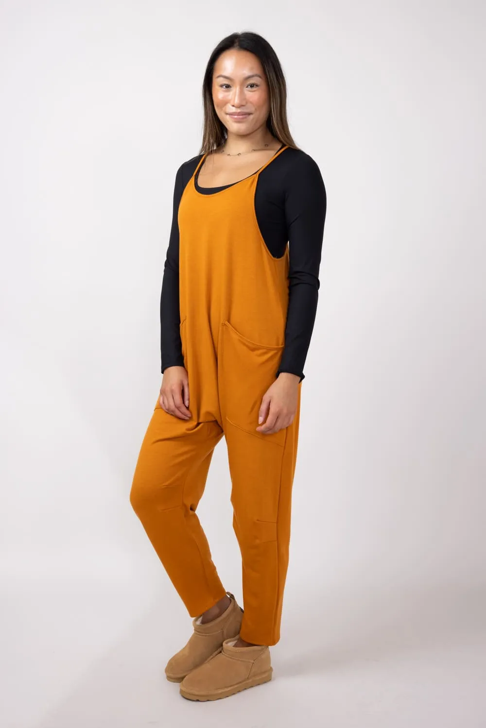 Moa Moa Outer Pocket Onesie for Women in Butterscotch | MDB952-FPI-BUTTERSCOTCH