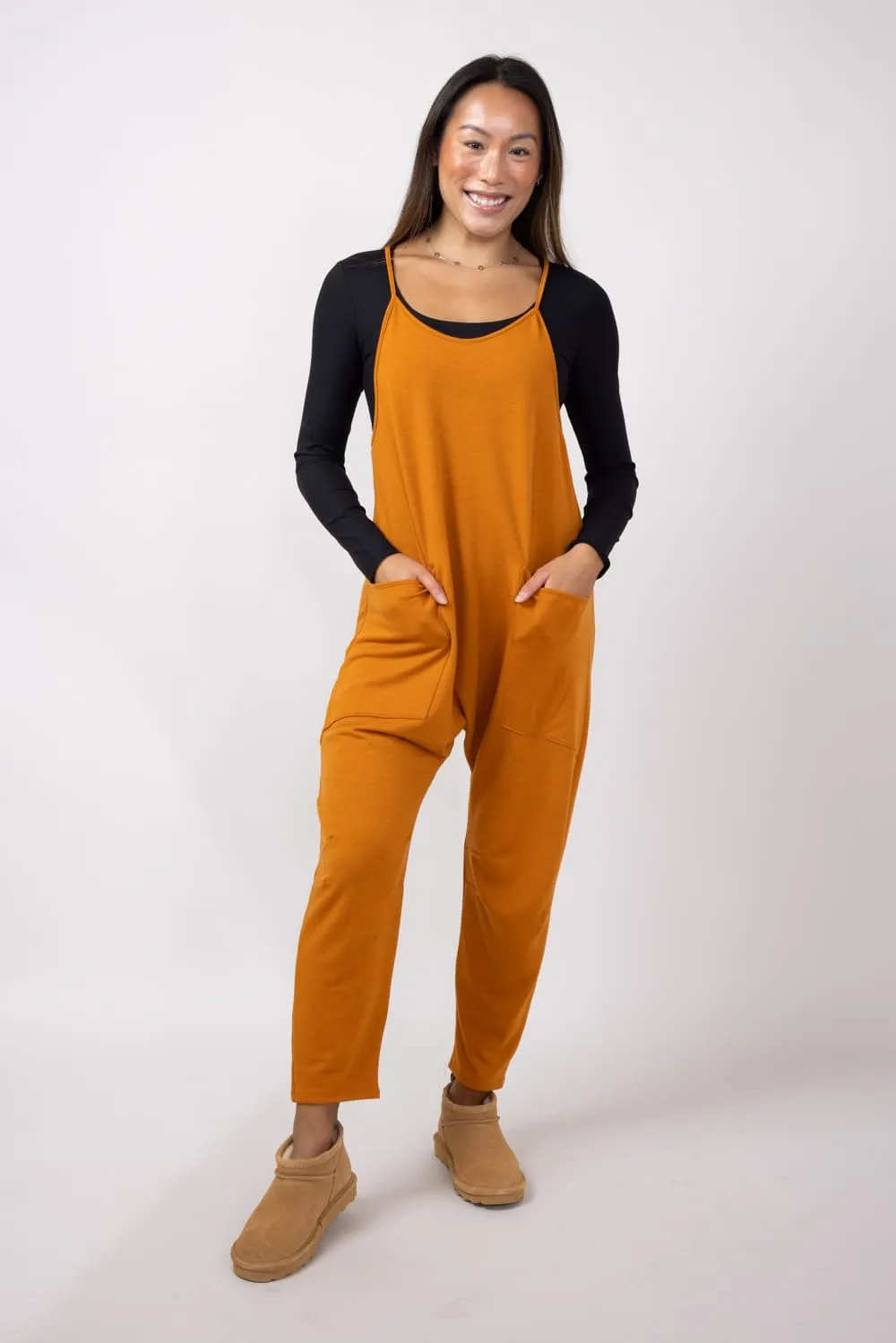 Moa Moa Outer Pocket Onesie for Women in Butterscotch | MDB952-FPI-BUTTERSCOTCH