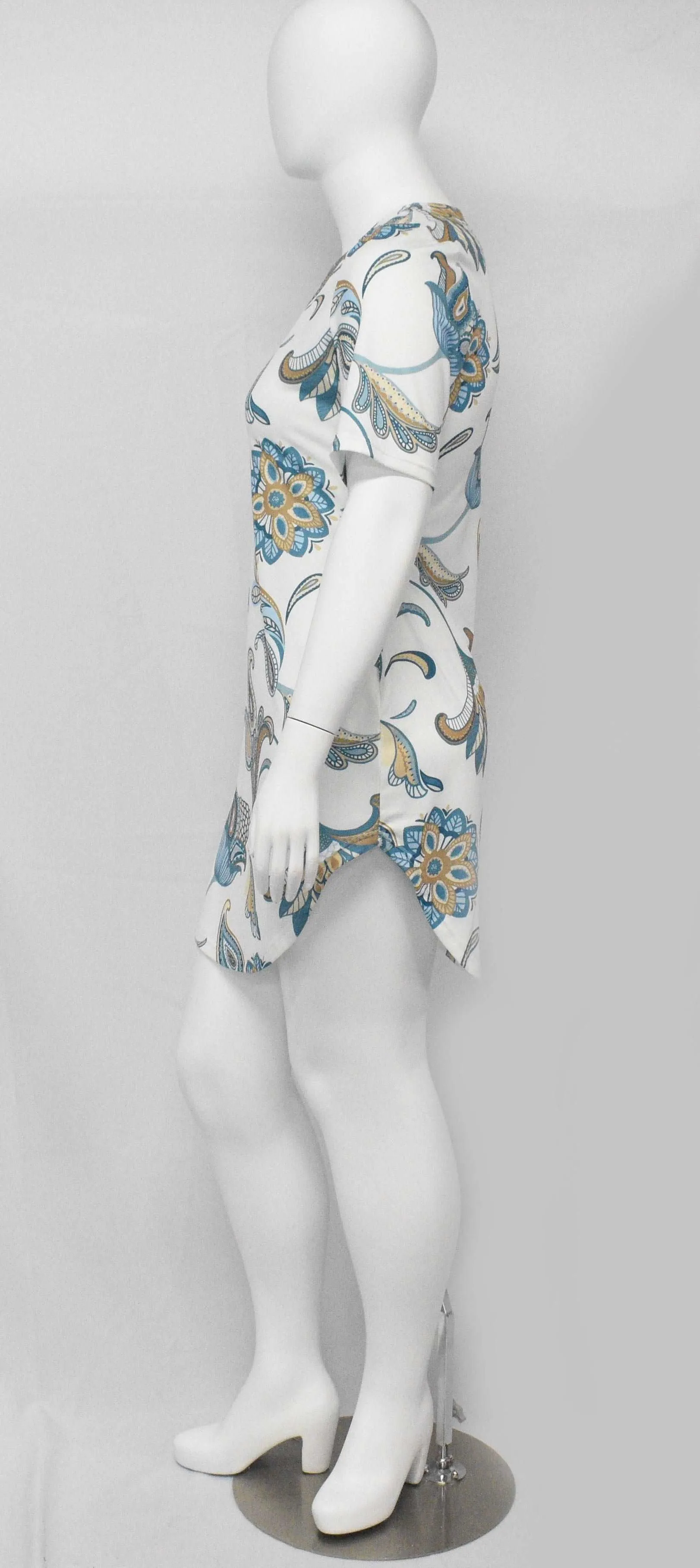 Modern Floral Tunic Above The Knee
