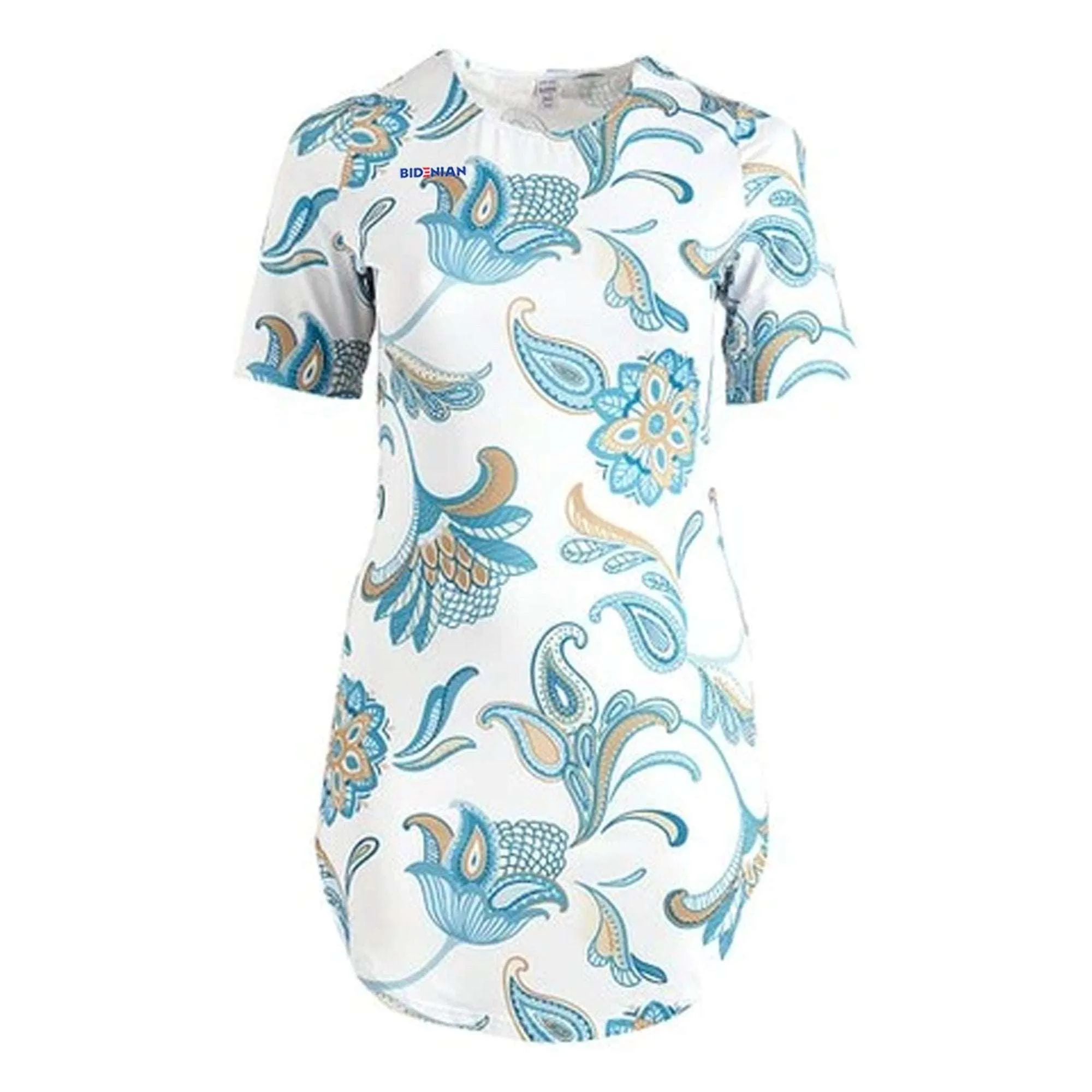 Modern Floral Tunic Above The Knee