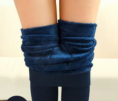 Mollad NEW plus cashmere leggings women girls Casual Warm Winter Bright Velvet Knitted Thick Slim Legging Super Elastic