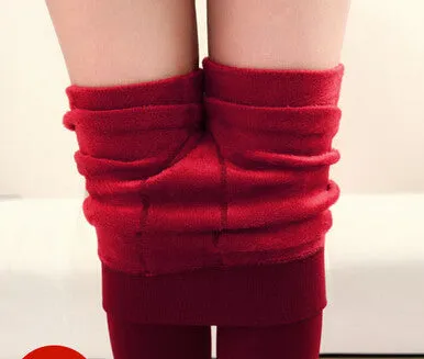 Mollad NEW plus cashmere leggings women girls Casual Warm Winter Bright Velvet Knitted Thick Slim Legging Super Elastic