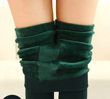Mollad NEW plus cashmere leggings women girls Casual Warm Winter Bright Velvet Knitted Thick Slim Legging Super Elastic