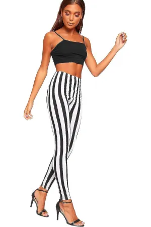 Monochrome Contrast Stripe High Waist Leggings