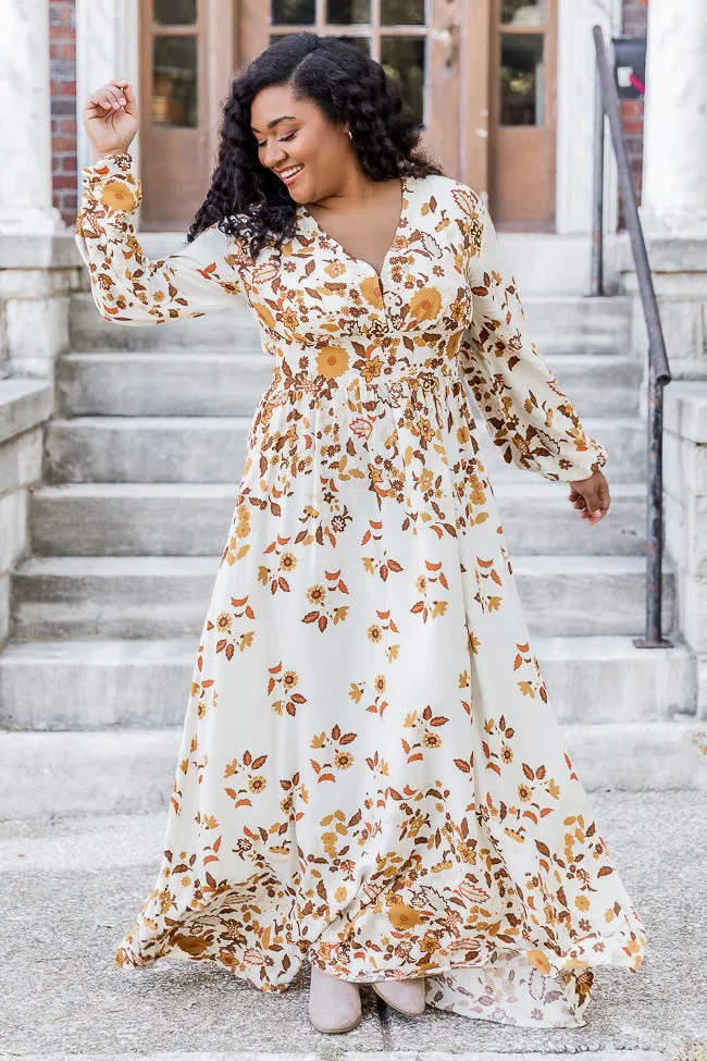 More Days Like This Brown Leaf Print Maxi Dress FINAL SALE