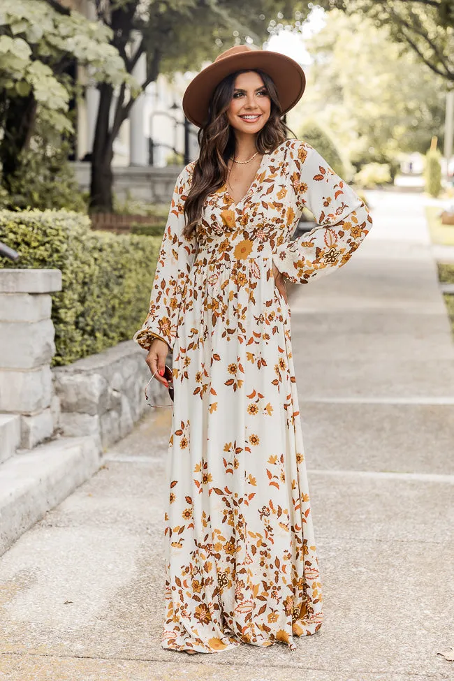 More Days Like This Brown Leaf Print Maxi Dress FINAL SALE