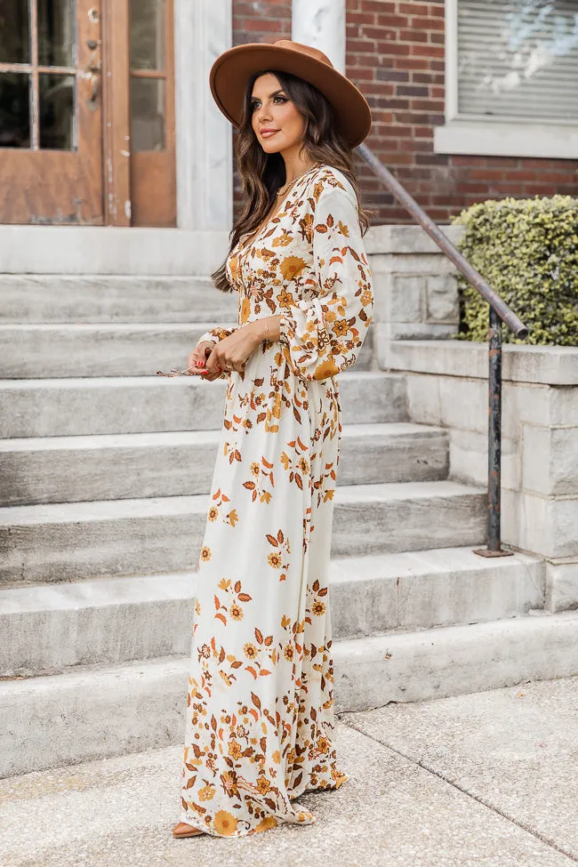 More Days Like This Brown Leaf Print Maxi Dress FINAL SALE