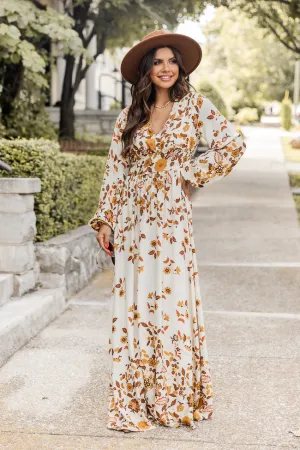 More Days Like This Brown Leaf Print Maxi Dress FINAL SALE