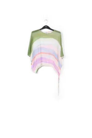 Multicolor voluminous sheer top