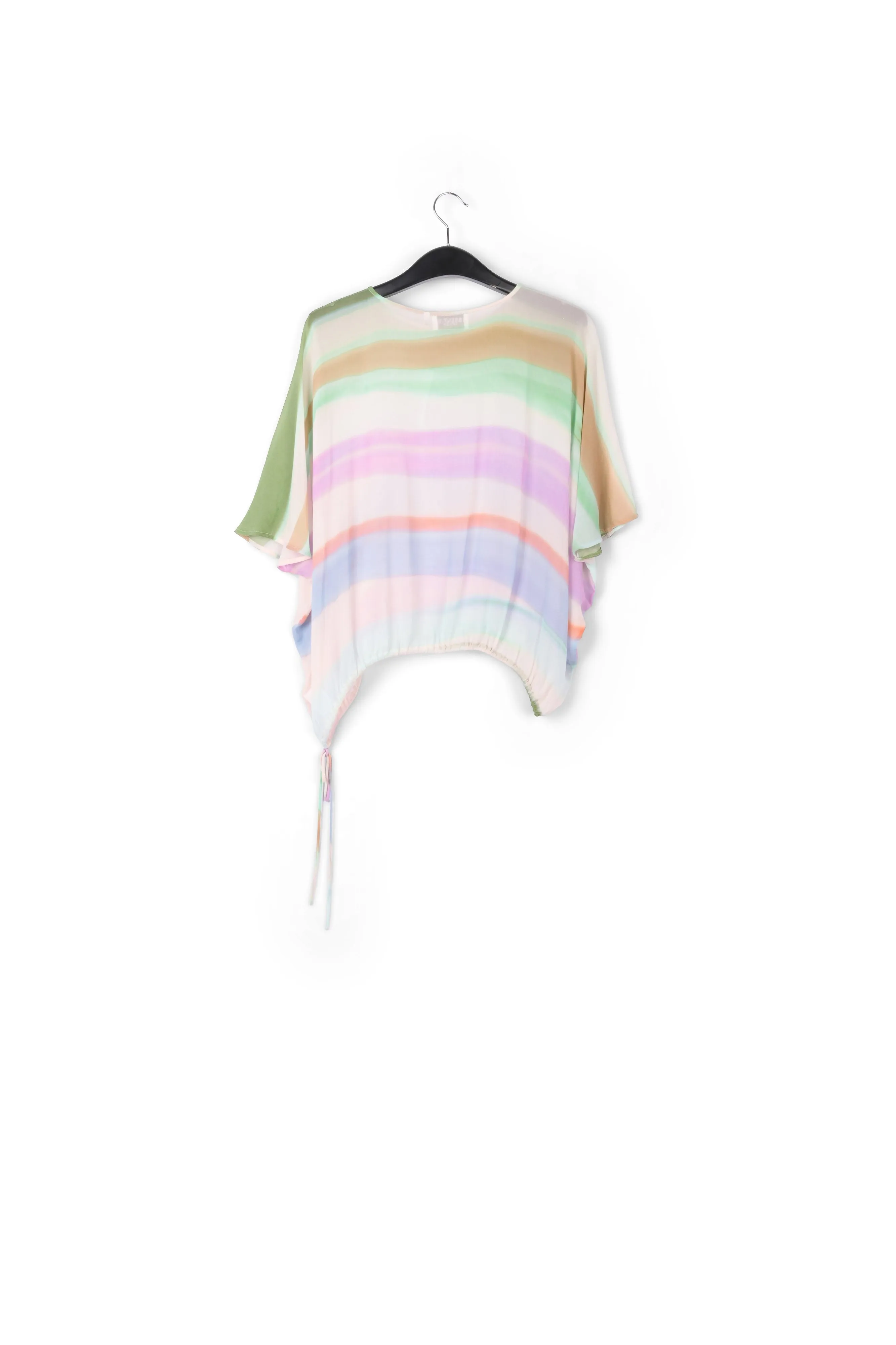 Multicolor voluminous sheer top