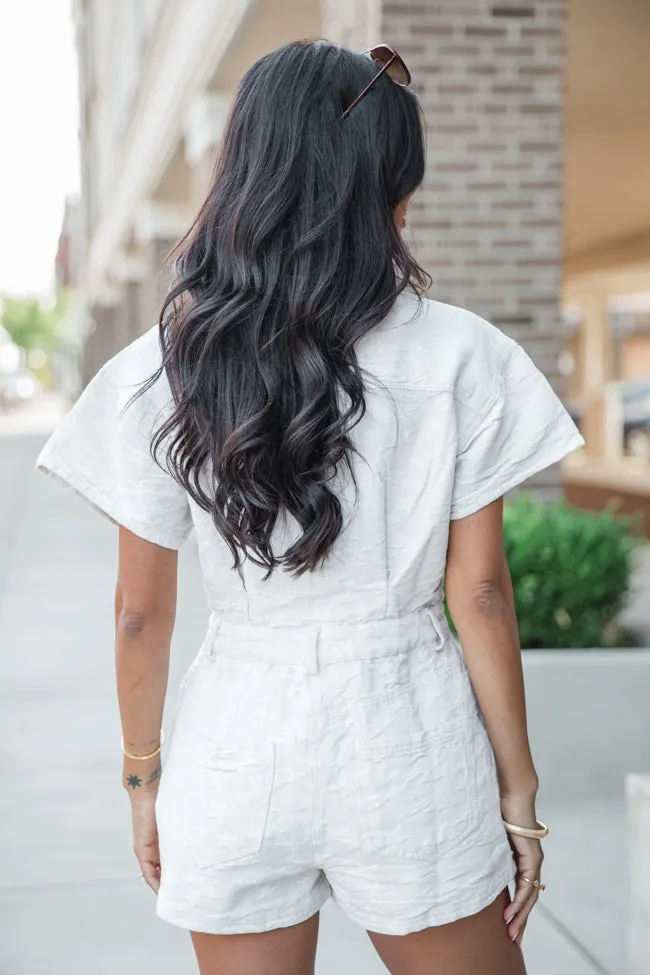 My Lucky Stars Neutral Star Print Romper FINAL SALE